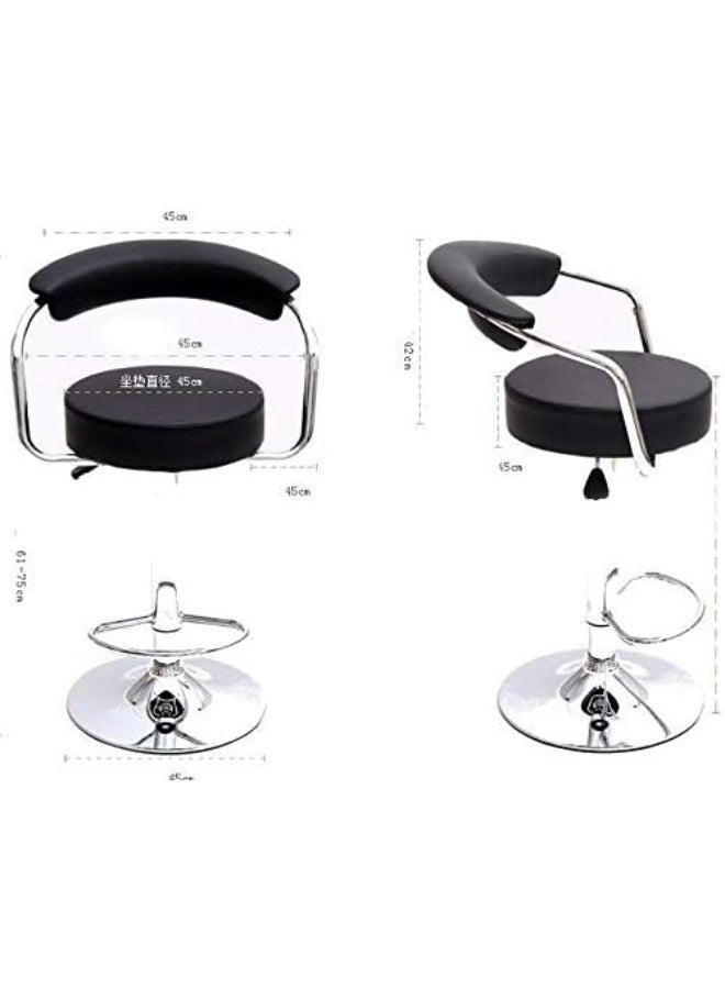 Modern Adjustable Height Bar Stool with Swivel Base and Integrated Footrest - Image 3